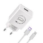 Baltas buitinis pakrovėjas OBALME Wall Charger USB-A 10W su USB-A ir Lightning laidu 1 metro