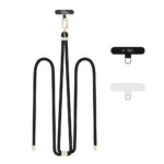 Juodas-auksinis dirželis TECH-PROTECT C7S ROPE CROSSBODY STRAP su auksinėmis detalėmis ir tvirtinimo elementais