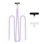 Levandų-auksinis dirželis TECH-PROTECT C7S ROPE CROSSBODY STRAP su auksinėmis detalėmis ir violetiniu virvelės dizainu