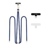 Mėlynas-auksinis dirželis TECH-PROTECT C7S ROPE CROSSBODY STRAP su auksinėmis metalinėmis detalėmis