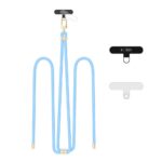 Šviesiai mėlynas-auksinis dirželis TECH-PROTECT C7S ROPE CROSSBODY STRAP su metaliniais auksiniais elementais