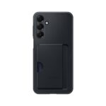 Juodas originalus dėklas Samsung Galaxy A16 5G su kortelių laikymo skyriumi ant nugarėlės