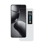 Skaidrus apsauginis ekrano stikliukas Xiaomi 14T 14T Pro su OBAL ME logotipu.