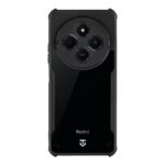 Skaidrus-juodas dėklas Tactical Quantum Stealth telefonui Xiaomi Redmi 14C 4G Poco C75 su matiniu ir blizgiu paviršiumi