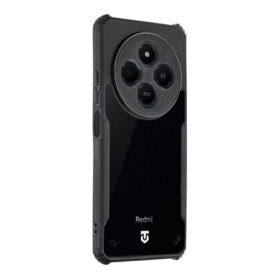 Skaidrus-juodas dėklas Tactical Quantum Stealth telefonui Xiaomi Redmi 14C 4G su išskirtiniu kamerų apsaugos dizainu