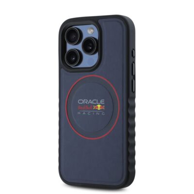 tamsiai melynas deklas apple iphone 15 pro max red bull pu leather red ring magsafe su oracle red bull racing logotipu