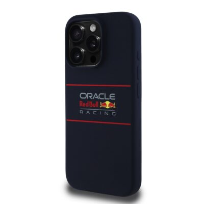 Tamsiai mėlynas dėklas Apple Iphone 15 Pro Max su Oracle Red Bull Racing logotipu
