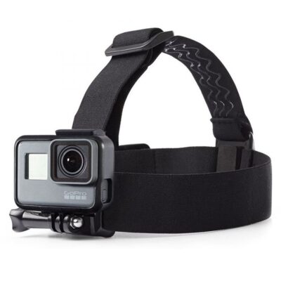 Juoda galvos juosta kamerai TECH-PROTECT GA100 HEAD MOUNT GoPro ar DJI su reguliuojamu dirželiu