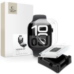 skaidri apsauginė ekrano plėvelė apple iphone watch 10 11 46mm tech-protect supreme set 2-pack ant laikrodžio ir pakuotė