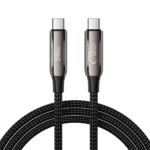 Juodas kabelis TECH-PROTECT UB10T ULTRABOOST TYPE-C CABLE PD240W QC4.0 su metaliniais USB-C kištukais ir pynimo apvalkalu