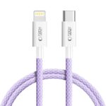 Purpurinis kabelis TECH-PROTECT ULTRABOOST LITE LIGHTNING CABLE PD27W 3A 100CM su apvyniotais jungtimis