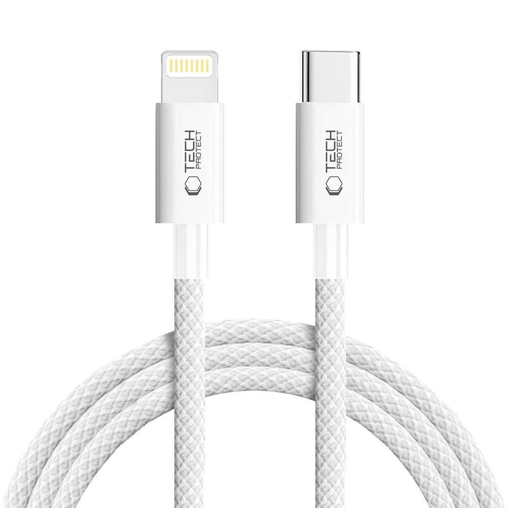 Pilkas kabelis TECH-PROTECT ULTRABOOST LITE LIGHTNING CABLE PD27W 3A 200CM Baltas pilkas kabelis TECH-PROTECT ULTRABOOST LITE LIGHTNING CABLE PD27W 3A 200CM su tinklelio rašto apvalkalu