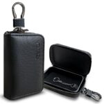 Juodas dėklas signalo blokavimui TECH-PROTECT KLR300 POUCH KEYLESS RFID SIGNAL BLOCKER su užtrauktuku ir metaliniu pakabuku