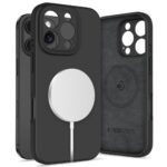 Juodas dėklas Apple Iphone 16 Pro Tech-Protect Liquid Silicone Magsafe su skystos silikoninės medžiagos paviršiumi