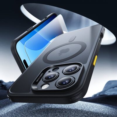 Juodas dėklas su apsauginiu stiklu Apple Iphone 16 Pro Max Esr Classic Set Halolock Magsafe