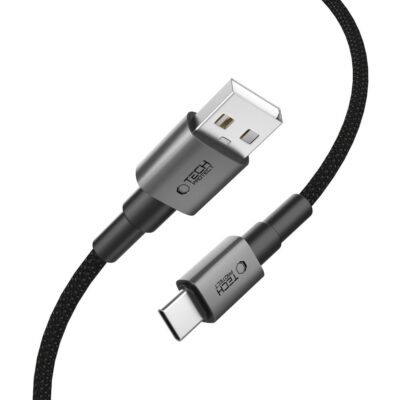 Pilkas kabelis TECH-PROTECT ULTRABOOST DNA TYPE-C CABLE 15W 3A 200CM su USB ir USB-C jungtimis