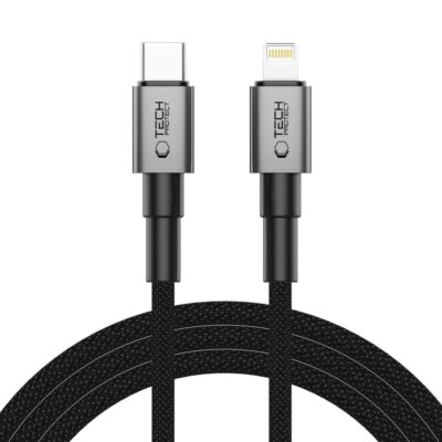 Pilkas kabelis TECH-PROTECT ULTRABOOST DNA LIGHTNING CABLE PD27W su USB-C ir Lightning jungtimis