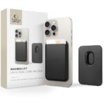 Juodas magnetinis dėklas kortelėms TECH-PROTECT MAGWALLET MAGSAFE UNIVERSAL MAGNETIC prie telefono krašto