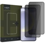 Juodas apsauginis ekrano stikliukas Samsung Galaxy S25 Hofi Anti Spy Glass Pro plus komplekte su dviem stiklais