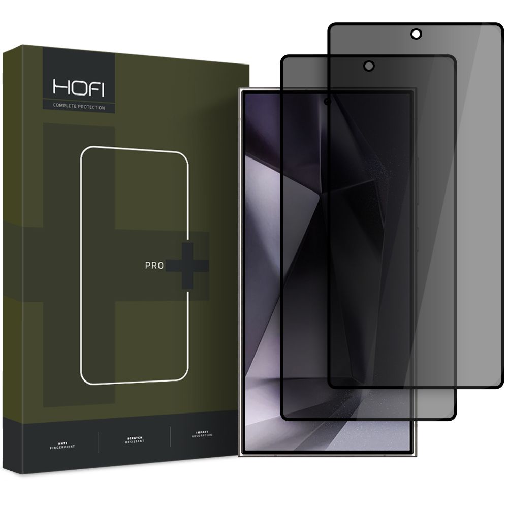 Juodas apsauginis ekrano stikliukas Samsung Galaxy S25 Ultra Hofi Anti Spy Glass Pro plus 2-Pack Juodas apsauginis ekrano stikliukas Samsung Galaxy S25 Ultra Hofi Anti Spy Glass Pro plius rinkinys