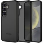 Juodas matinis dėklas Samsung Galaxy S25 Tech-Protect Magmat su trimis kameromis ir švelniu paviršiumi