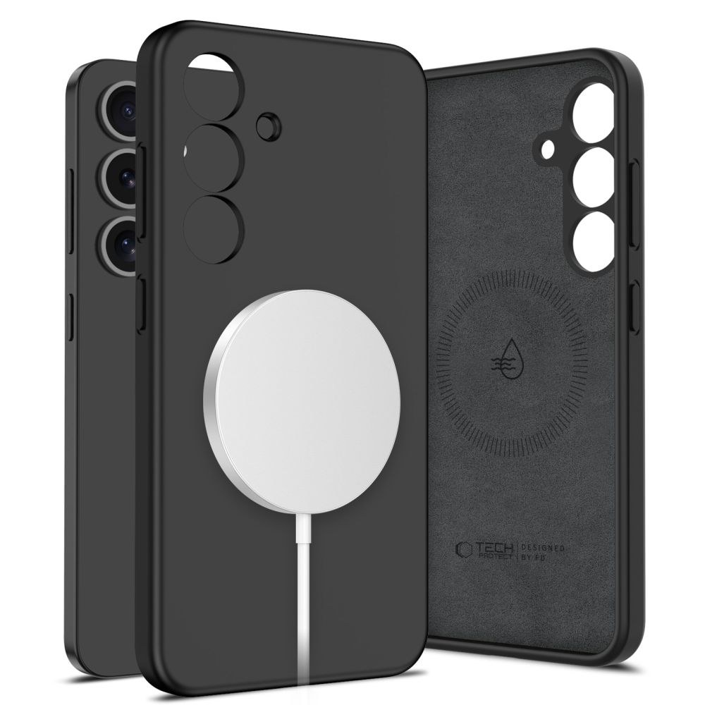 Juodas dėklas Samsung Galaxy S25 Tech-Protect Liquid Silicone Magsafe Juodas dėklas Samsung Galaxy S25 Tech-Protect Liquid Silicone Magsafe su magnetiniu įkrovikliu