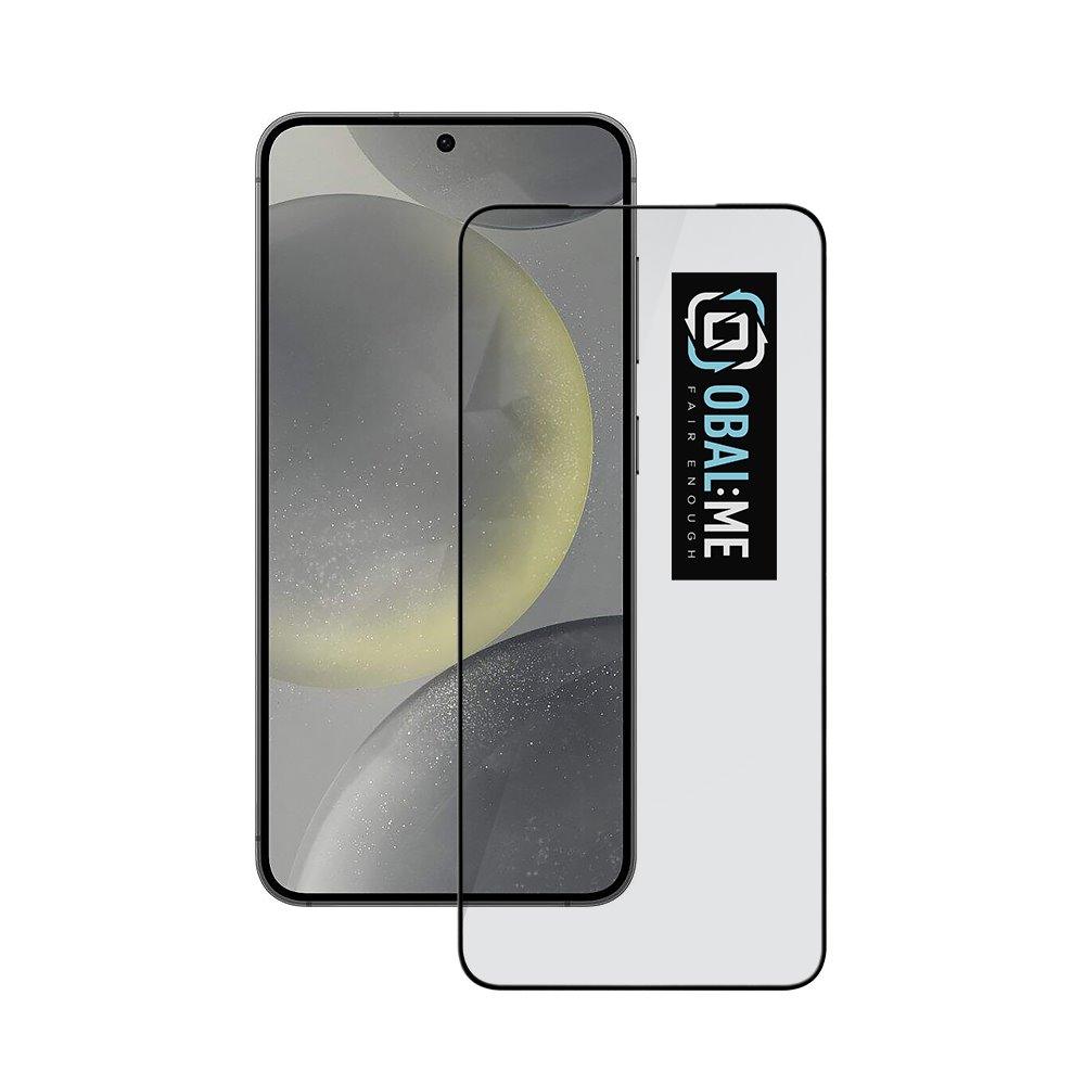 Juodas apsauginis ekrano stikliukas Samsung Galaxy S24 S25 OBAL ME Juodas apsauginis ekrano stikliukas Samsung Galaxy S24/S25 OBAL ME 5D Glass Screen Protector