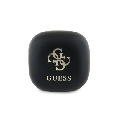 Juodos belaidės ausinės Guess 4G Logo Mini TWS Wireless Earphones su dėklu ir Guess logotipu