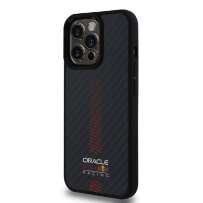 Juodas dėklas Apple Iphone 13 Pro su Red Bull Carbon Powerbar MagSafe dizainu