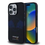 Tamsiai melynas deklas Apple Iphone 16 Pro su Red Bull logotipu ir Oracle Racing spauda