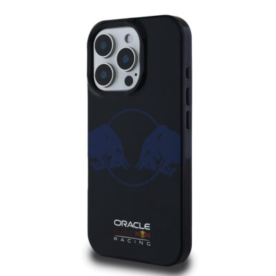 Tamsiai melynas deklas Apple iPhone 16 Pro su Red Bull logotipu ir MagSafe funkcija