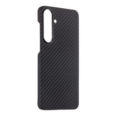 Juodas dėklas Tactical MagForce Aramid telefonui Samsung Galaxy S25 Plus su anglies pluošto raštu