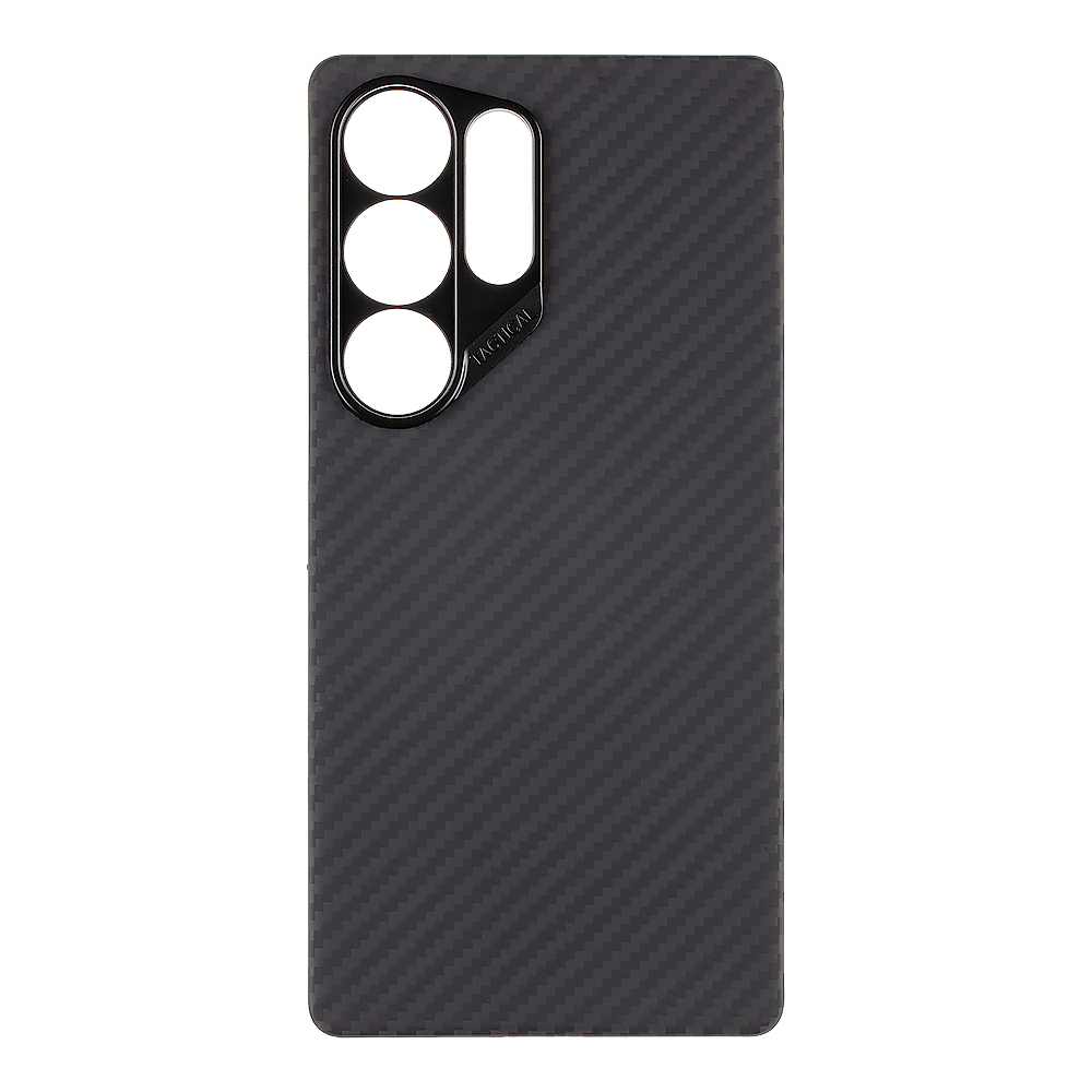 Juodas dėklas Tactical MagForce Aramid telefonui Samsung Galaxy S25 Ultra Juodas dėklas Tactical MagForce Aramid telefonui Samsung Galaxy S25 Ultra su anglies pluošto raštu