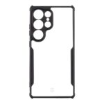 Skaidrus-juodas dėklas Tactical Quantum Stealth telefonui Samsung Galaxy S25 Ultra su aiškia pagrindine dalimi ir juodais kraštais