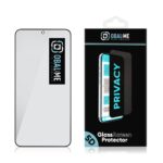 Juodas apsauginis ekrano stikliukas Samsung Galaxy S25 OBALME Privacy 5D Glass Screen Protector su privatumą saugančia apsauga