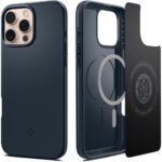 Tamsiai mėlynas metalo spalvos dėklas Apple Iphone 16 Pro Spigen Thin Fit Mag Magsafe