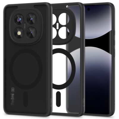 Juodas matinis dėklas Xiaomi Redmi Note 14 Pro Plus 5G Tech-Protect Magmat Magsafe su kameros apsauga