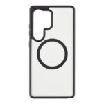 Asphalt dėklas Samsung Galaxy S25 Ultra su juodu rėmeliu ir magnetiniu žiedu gale