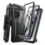 Juodas dėklas Samsung Galaxy S25 Ultra Supcase Unicorn Beetle Pro 2-Set su tvirtu korpusu ir ekrano apsauga