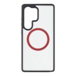 Juodas-raudonas dėklas Samsung Galaxy S25 Ultra Tactical MagForce Hyperstealth 2.0mm su raudonu apskritimu