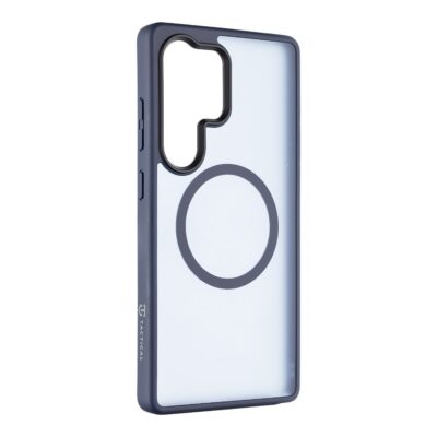 Tamsiai melynas deklas Samsung Galaxy S25 Ultra Tactical MagForce Hyperstealth su skaidriu viduriu ir apsauga kamerai