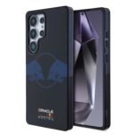 Tamsiai mėlynas dėklas Samsung Galaxy S25 Ultra Red Bull PC TPU Two Bulls Magsafe su raumenų bulių piešiniu ir logotipu