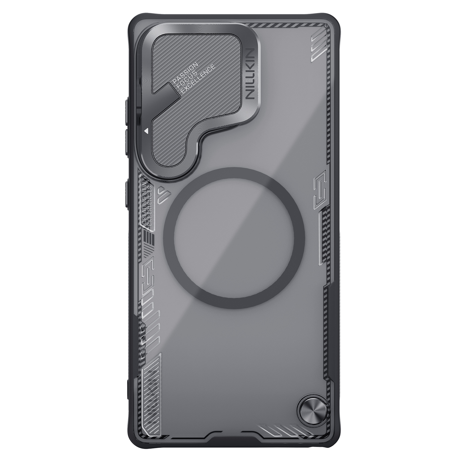 Juodas dėklas Samsung Galaxy S25 Ultra Nillkin Iceblade Prop Magnetic Juodas dėklas Samsung Galaxy S25 Ultra Nillkin Iceblade Prop Magnetic su matiniu paviršiumi ir magnetine apsauga