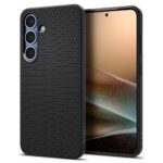 Juodas dėklas Samsung Galaxy S25 Plus Spigen Liquid Air su tekstūruota paviršiaus raštu