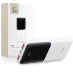 Balta isorine baterija TECH-PROTECT PB01 Power Bank 10000mAh su skaitmeniniu energijos kieko rodmeniu