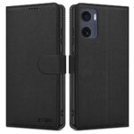 Juodas atverčiamas dėklas Motorola Moto G05 E15 Tech-Protect Wallet su magnetine sklende