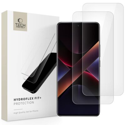 Apsauginė ekrano plėvelė telefonui Xiaomi Redmi Note 14 Pro 5G TECH-PROTECT HYDROFLEX FIT 2-pack komplektas su dviem skaidriomis plėvelėmis