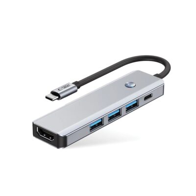 Pilkas adapteris TECH-PROTECT HB01 HUB ADAPTER 5IN1 su USB3.0 ir HDMI jungtimis