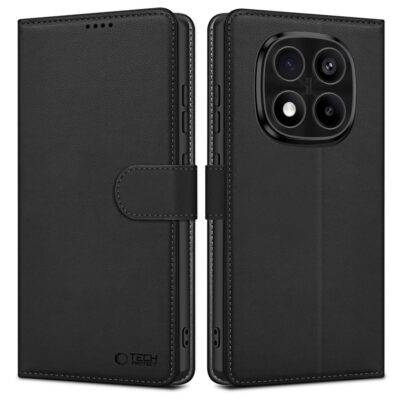 Juodas atverčiamas dėklas Xiaomi Redmi Note 14 Pro 5G Tech-Protect Wallet