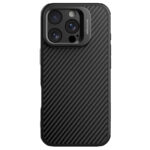 Juodas dėklas Nillkin CarboProp Aramid Magnetic telefonui Apple iPhone 16 Pro su anglies pluošto raštu